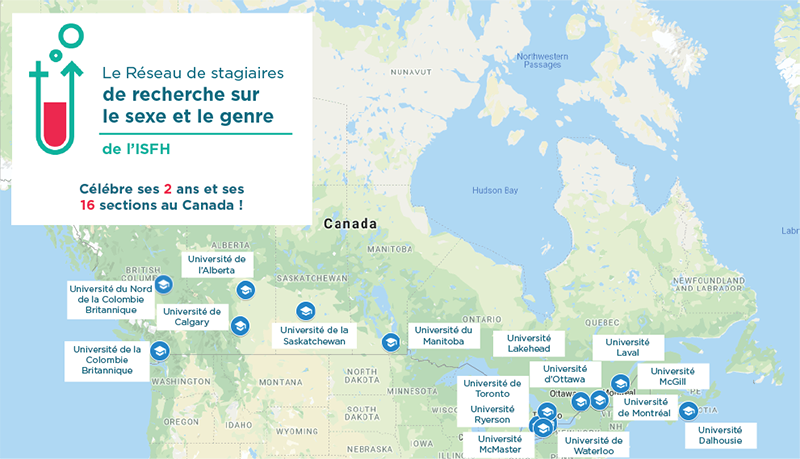 Carte du réseau de stagiaires de l'ISFH sur le sexe et le genre