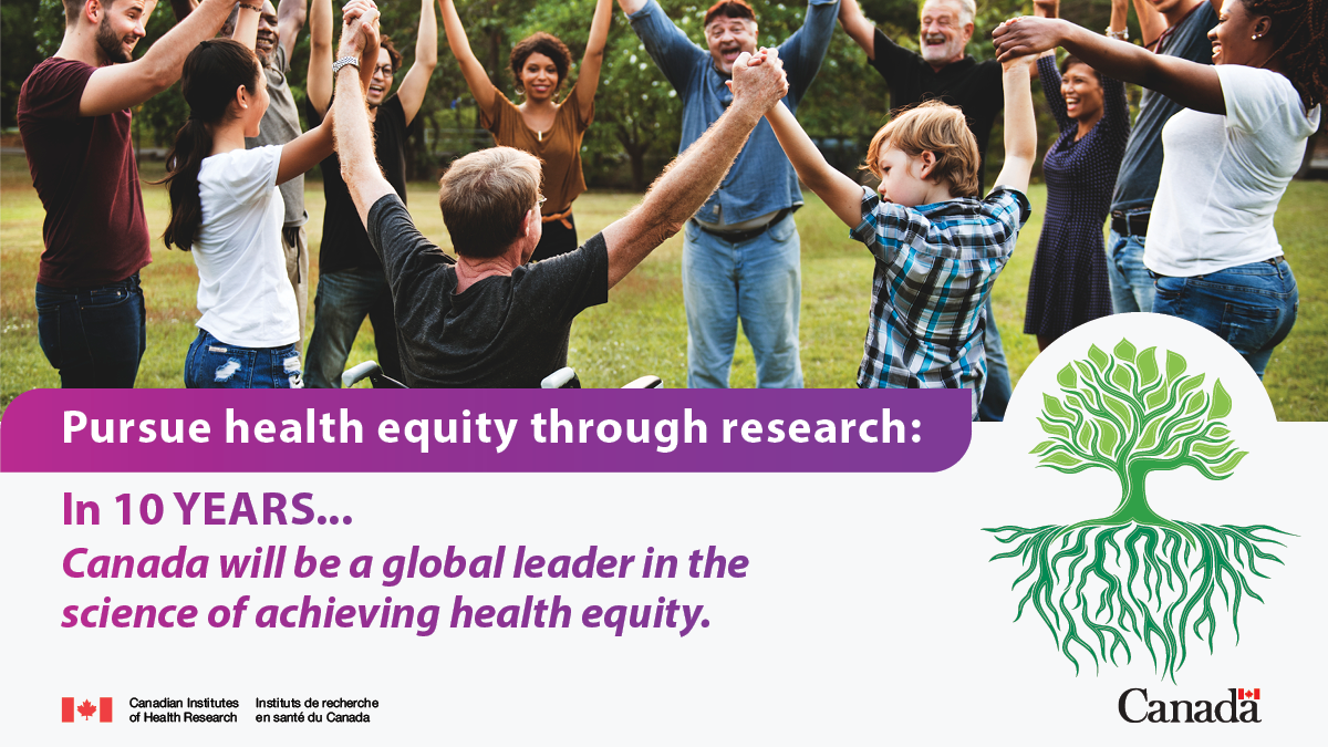 Pursue health equity through research: In 10 years... Canada will be a global leader in the science of achieving health equity.