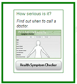 Screen capture: Health Symptom Checker