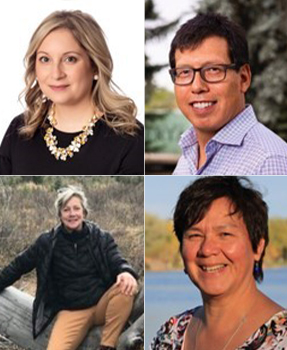Stephanie Montesanti, Lynden (Lindsay) Crowshoe, Val Austen Wiebe and Esther Tailfeathers