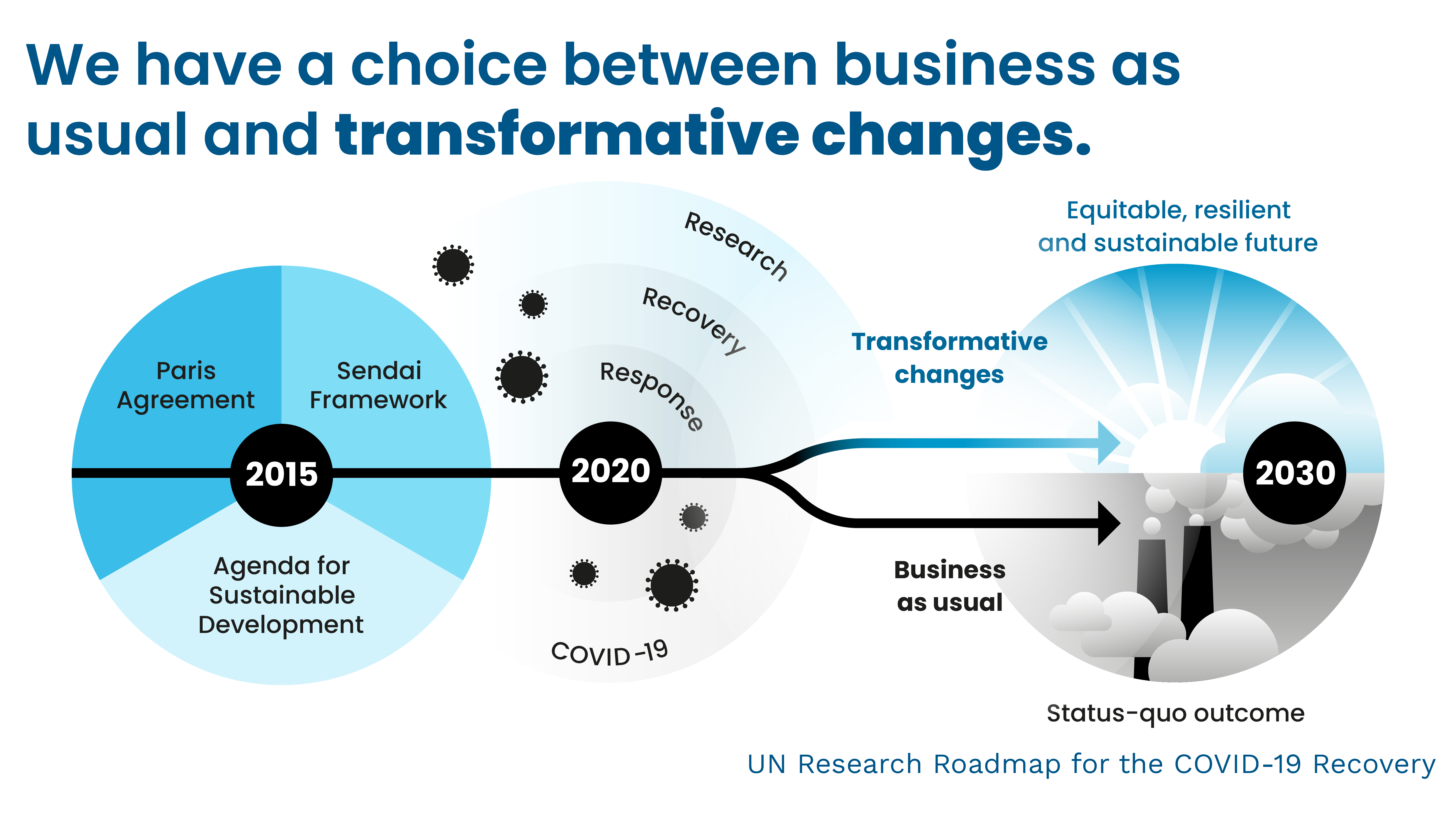 We have a choice between business as usual and transformative changes. UN Research Roadmap for the COVID-19 Recovery