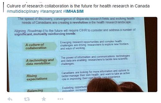 Culture of research collaboration is the future for health research in Canada #multidisciplinary #teamgrant #IMHASIM.