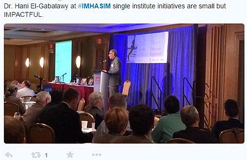 Dr. Hani El-Gabalawy at #IMHASIM single institute initiatives are small but IMPACTFUL.